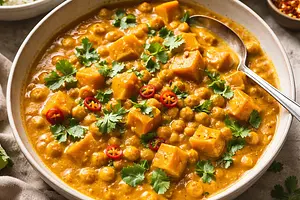 Creamy Pumpkin and Chickpea Curry with a Coconut Touch