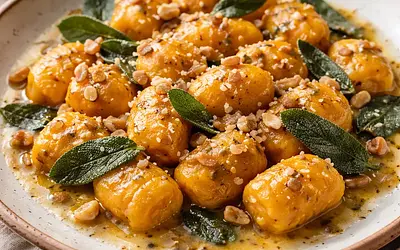 Velvety Pumpkin Gnocchi with Sage Butter and Crunchy Nuts