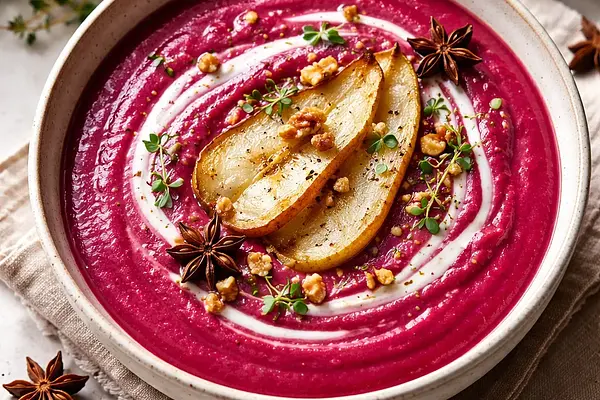 Aksamitny krem z pieczonych buraków i gruszek z nutą anyżu