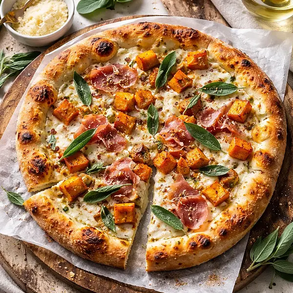 Pizza Bianca z Dynią, Szałwią i Prosciutto