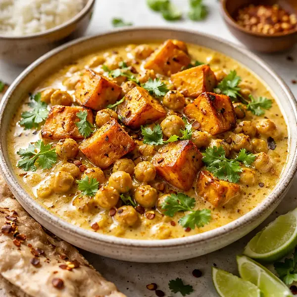 Creamy Curry with Roasted Pumpkin and Chickpeas
