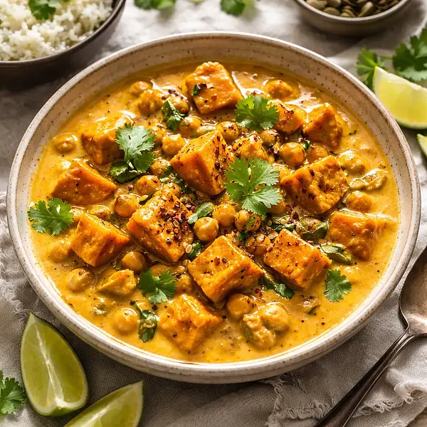Creamy Curry with Roasted Pumpkin and Chickpeas