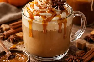 Spiced Pumpkin Latte with Homemade Salted Caramel