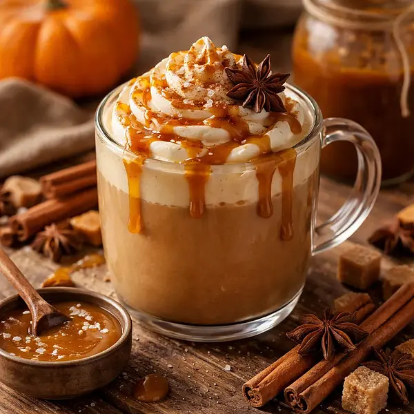 Spiced Pumpkin Latte with Homemade Salted Caramel
