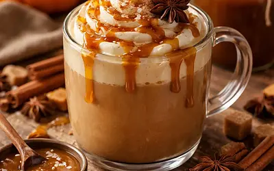 Spiced Pumpkin Latte with Homemade Salted Caramel