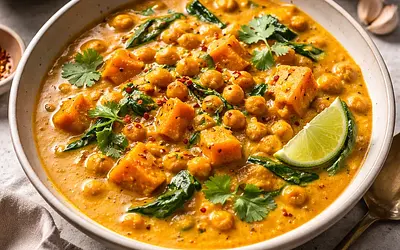 Kremowe Curry z Dyni i Ciecierzycy (Kaddū aur Chane kā Sālan)