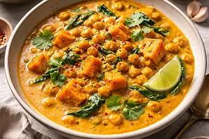 Creamy Pumpkin and Chickpea Curry (Kaddū aur Chane kā Sālan)