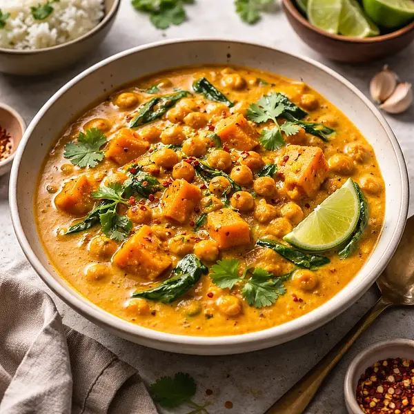 Kremowe Curry z Dyni i Ciecierzycy (Kaddū aur Chane kā Sālan)