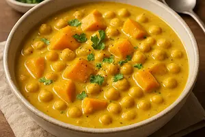 Creamy Korma with Pumpkin and Chickpeas