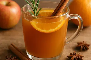 Spiced Apple Mulled Wine with Orange and Rosemary
