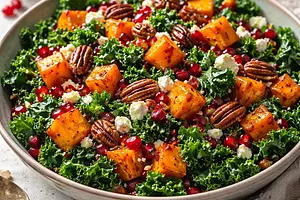 Winter Salad with Roasted Pumpkin, Pomegranate, and Kale