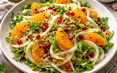 Winter salad with fennel, orange, and pomegranate