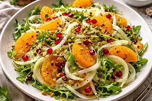 Winter salad with fennel, orange, and pomegranate