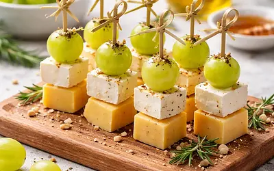 Cheese and Grape Skewers