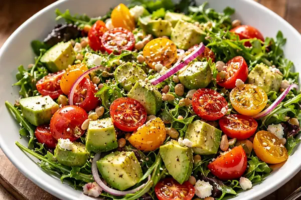 Sałatka z awokado i pomidorkami koktajlowymi