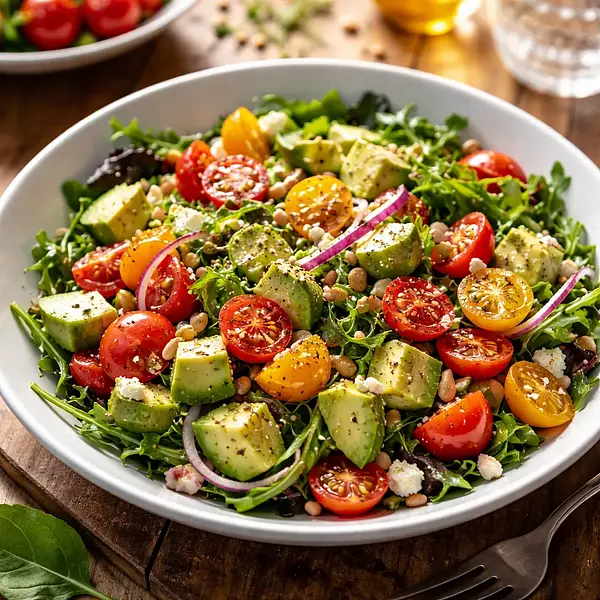 Sałatka z awokado i pomidorkami koktajlowymi