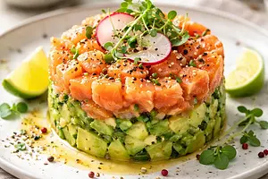 Tatar z łososia z awokado