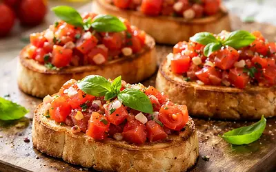 Bruschetta z pomidorami i bazylią