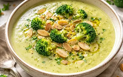 Broccoli cream with toasted almonds