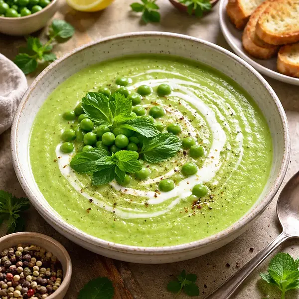 Pea soup with mint