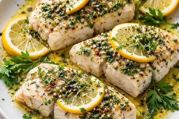 Dorsz pieczony w ziołach z cytryną