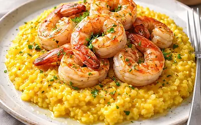 Risotto z krewetkami i szafranem