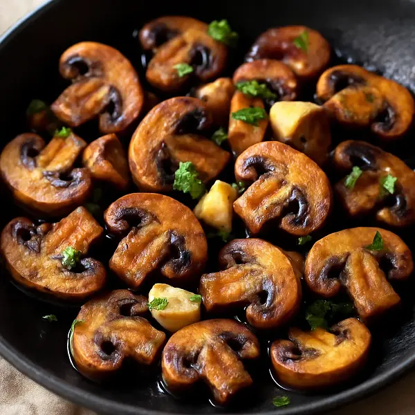 Fried mushrooms with garlic
