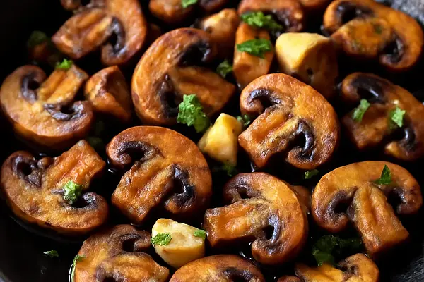 Smażone pieczarki z czosnkiem