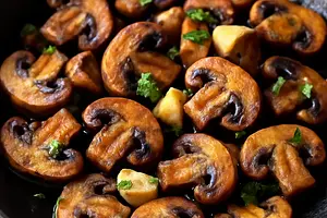 Smażone pieczarki z czosnkiem