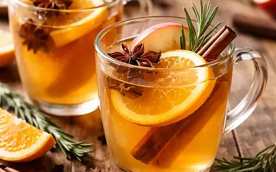 Spiced Apple Cider with Orange and Rosemary
