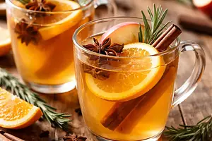 Spiced Apple Cider with Orange and Rosemary