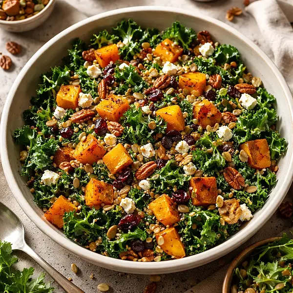 Autumn Salad with Roasted Butternut Squash and Kale