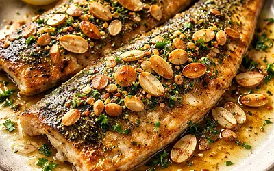 Trout in Almonds with Garlic Butter