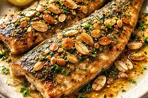 Trout in Almonds with Garlic Butter