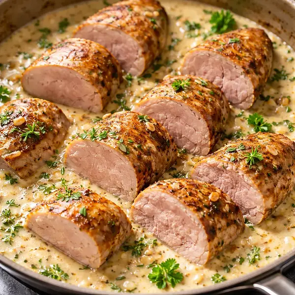 Pork tenderloin in cream sauce