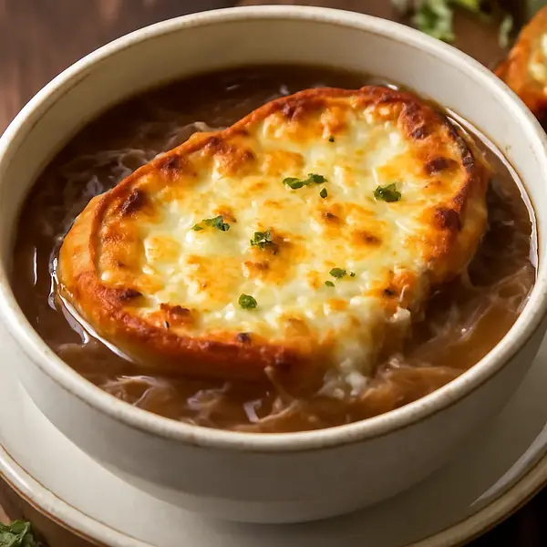 Onion soup with cheese