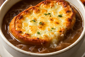 Onion soup with cheese