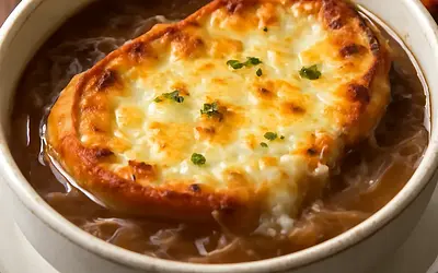 Onion soup with cheese