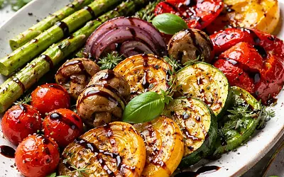 Grilled vegetables with balsamic vinegar