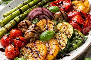 Grilled vegetables with balsamic vinegar