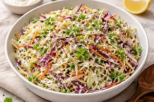Coleslaw salad with yogurt dressing
