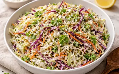 Coleslaw salad with yogurt dressing