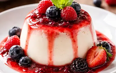 Panna cotta with fruit sauce