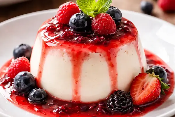 Panna cotta z sosem owocowym