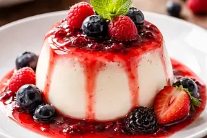 Panna cotta with fruit sauce