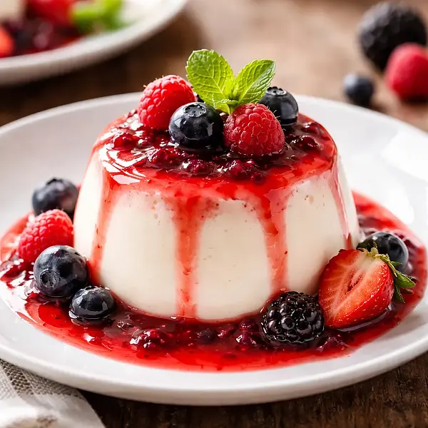 Panna cotta z sosem owocowym
