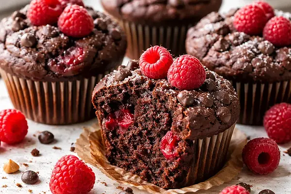 Muffiny czekoladowe z malinami