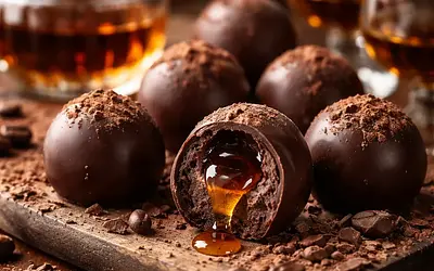 Chocolate truffles with liqueur