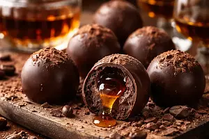 Chocolate truffles with liqueur