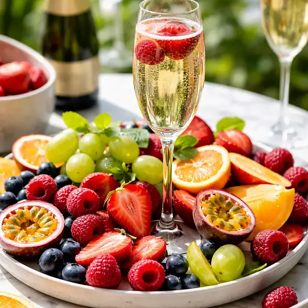 Champagne with Fruits